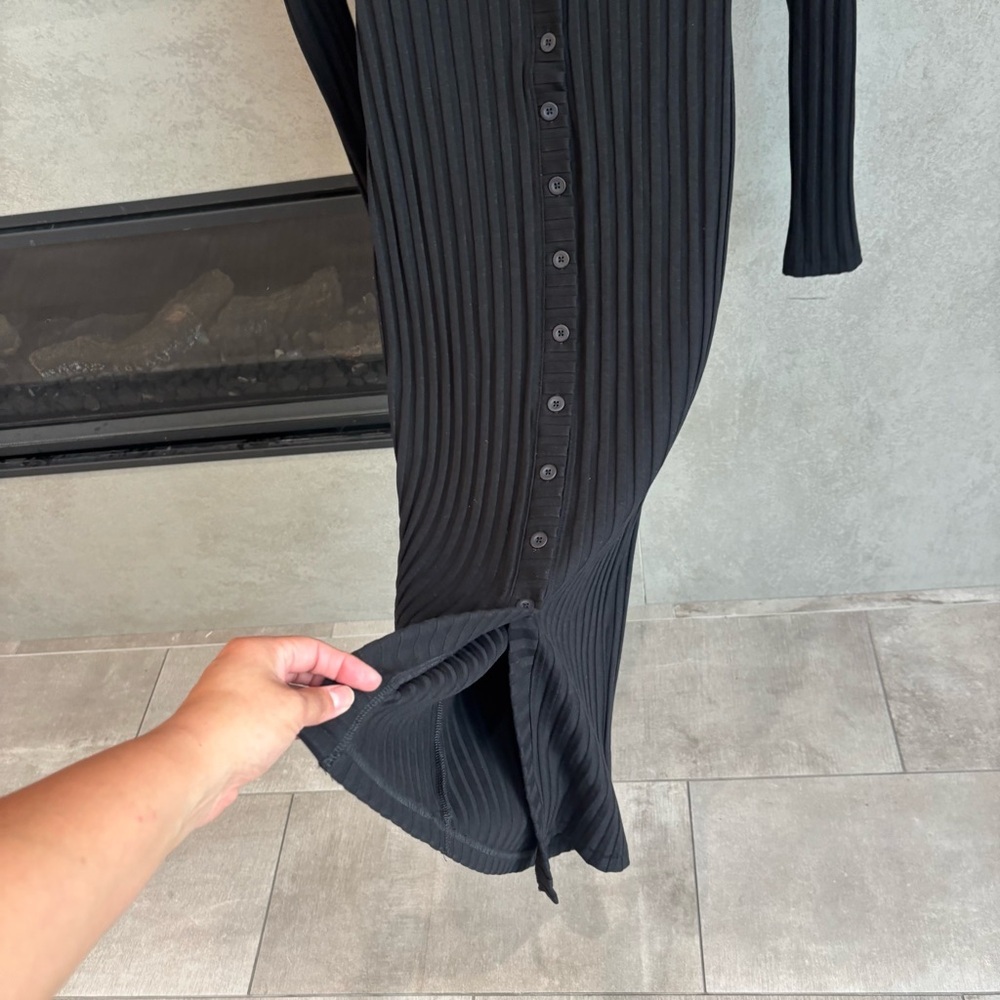 GOOD AMERICAN Wide Rib Button Down Midi Dress, Size 3 (L) - Picture 7 of 12